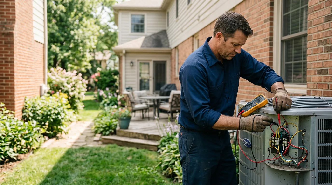 HVAC technician working near Niota, IL
